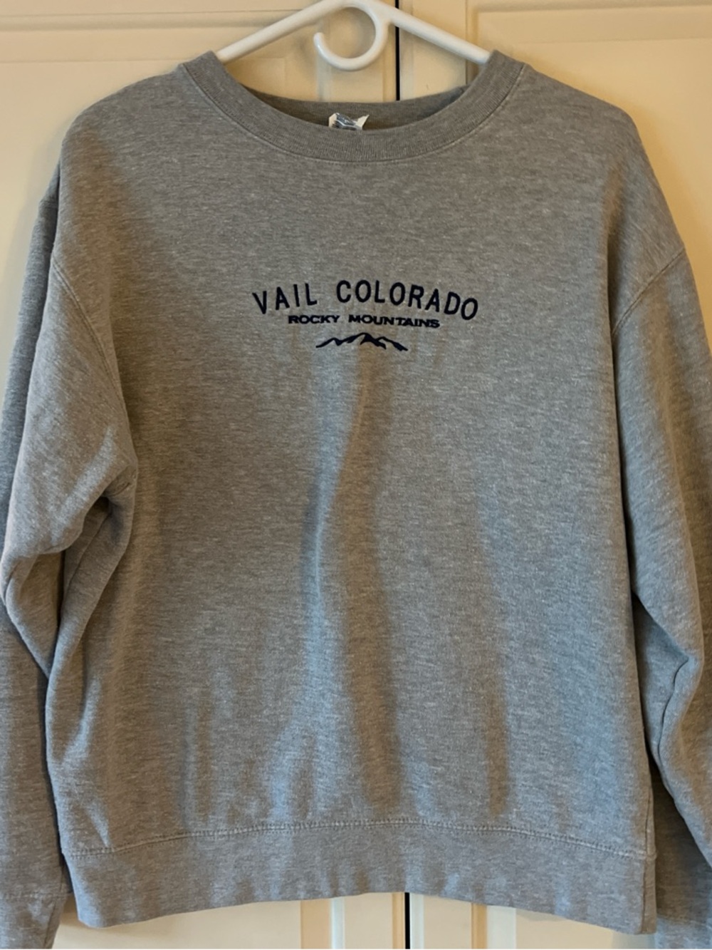 Vail Colorado Rocky Mountains Gray Crew Sweatshirt